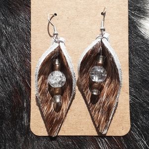Handmade Cowhide and Sterling Silver Earri…